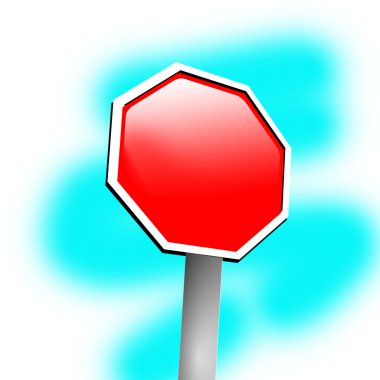 Blank sign frame against blue background clipart