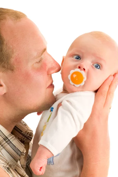 Baby met vader portret — Stockfoto