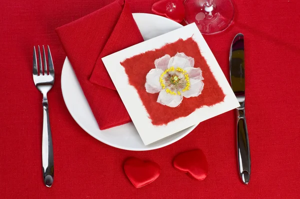 Valentine's Day Card on plate — Stock Photo, Image