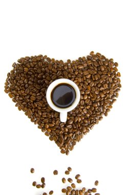 Heart of coffee beans clipart