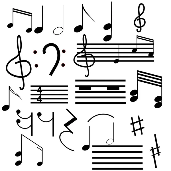 Zbiór symboli muzycznych — Wektor stockowy