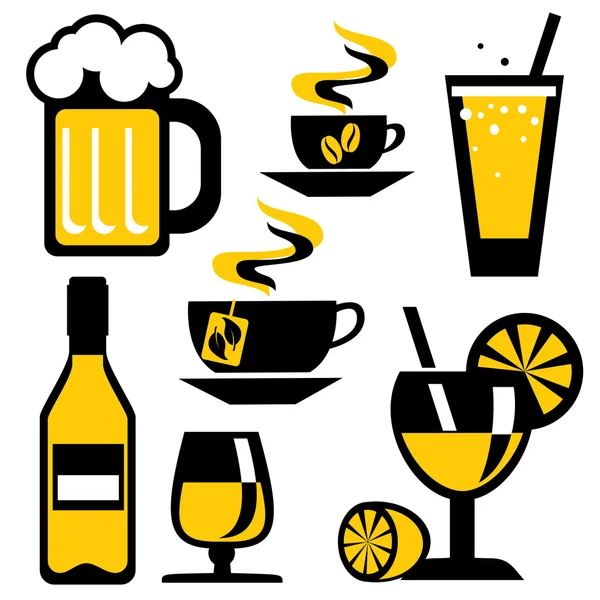 Ikony nápoje — Stockový vektor