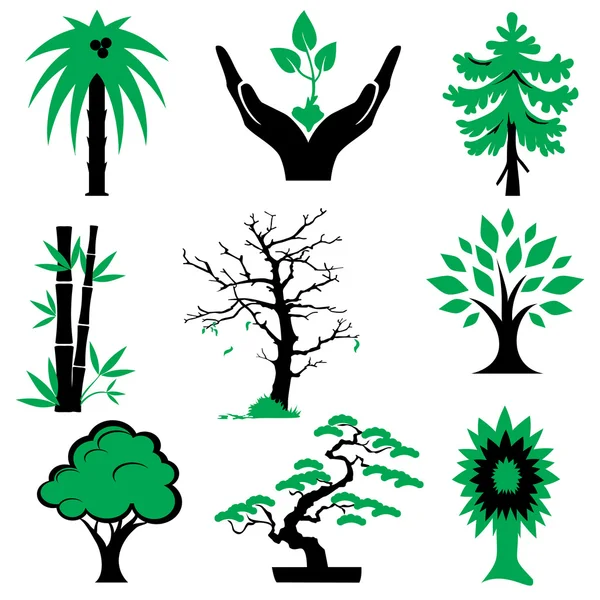 Pictogrammen bomen — Stockvector