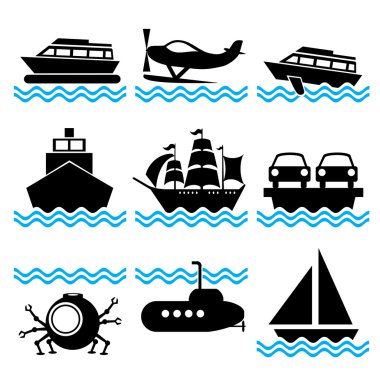 Icons boat clipart