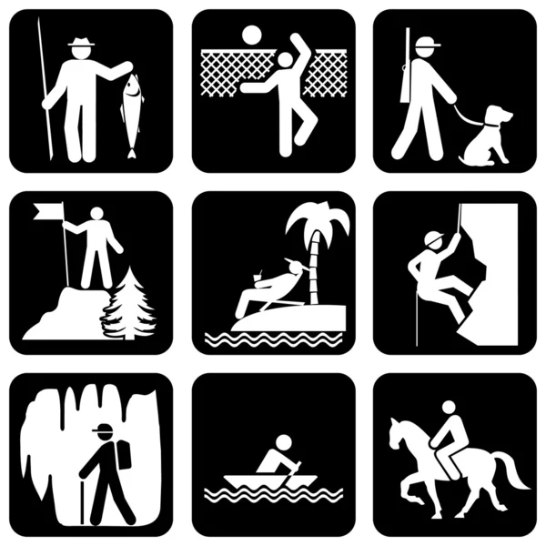 Active leisure icons — Stock Vector