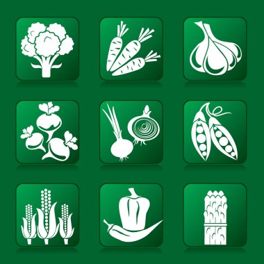 Vegetables icons clipart