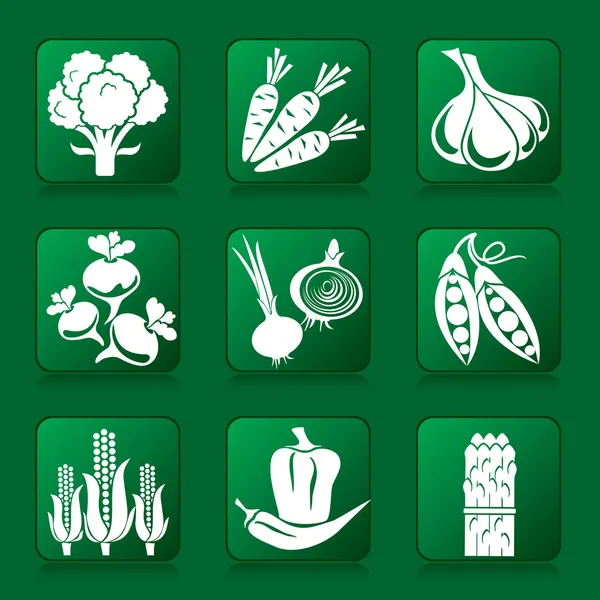 Iconos de verduras — Vector de stock