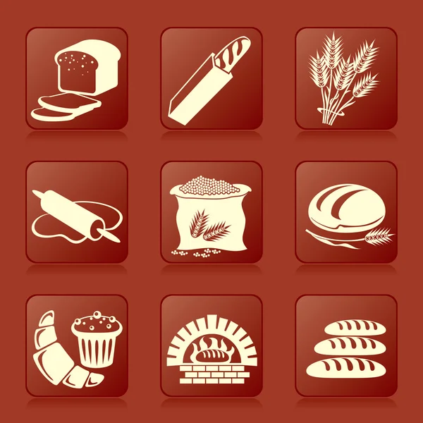 Bröd ikoner — Stock vektor