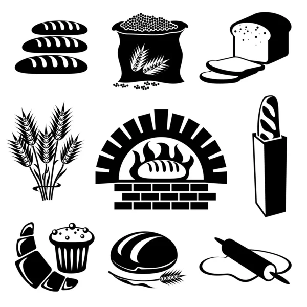 Iconos de pan Vectores de stock libres de derechos