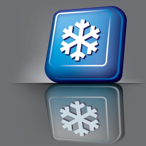 Bouton Flocon de neige — Image vectorielle