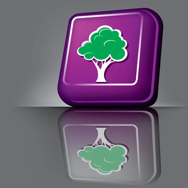Tree button — Stock Vector