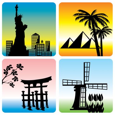 Travel landmark clipart