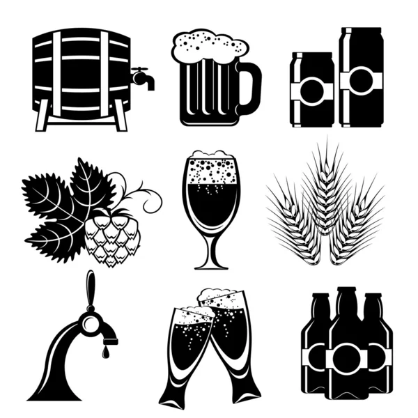 Bier pictogrammen — Stockvector