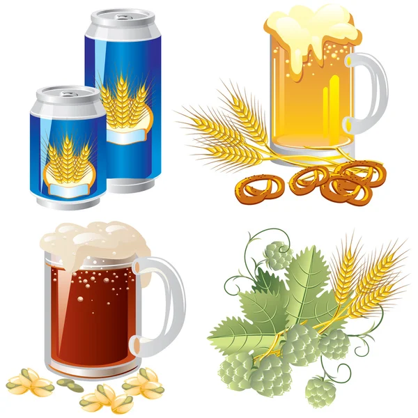 Zestaw piwo — Wektor stockowy