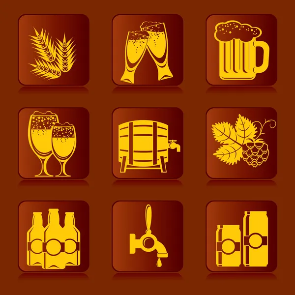 Piwo ikony — Wektor stockowy