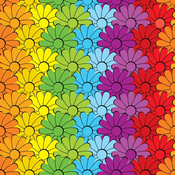Flores arco iris — Vector de stock
