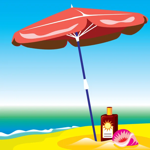 Objetos de playa — Vector de stock