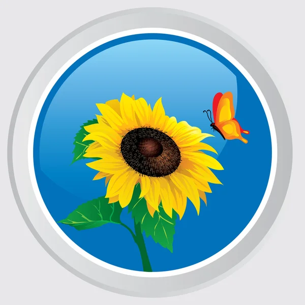 Sunflower icon — Stock Vector