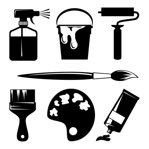 Iconos de herramientas de pintura Ilustración de stock