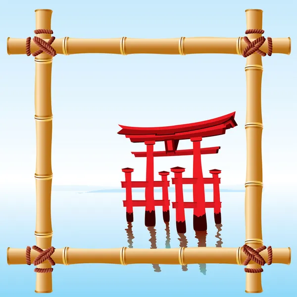 Cadre en bambou — Image vectorielle