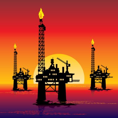 Oil platform clipart