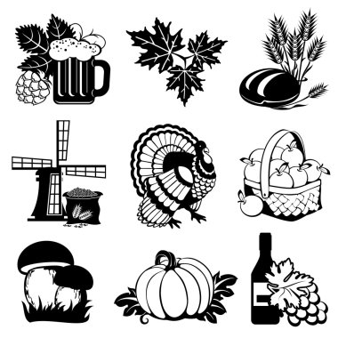 Autumn icons clipart