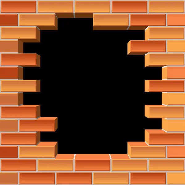 Τρύπα στο τοίχο από τούβλα — Διανυσματικό Αρχείο