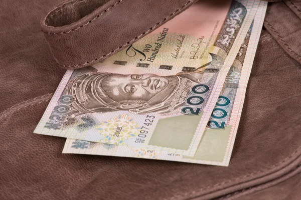 Money on bag — Stock Photo, Image