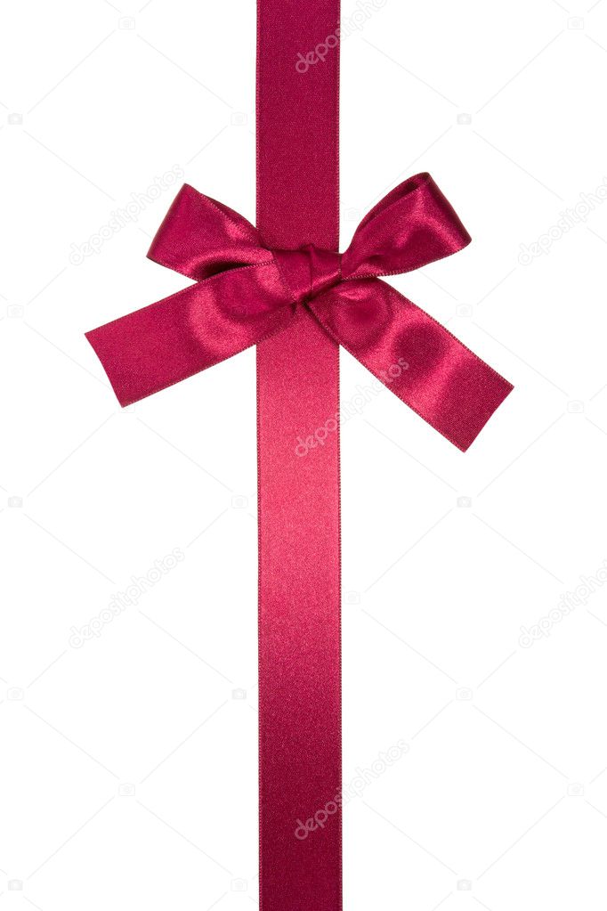 Purple vertical ribbon with bow