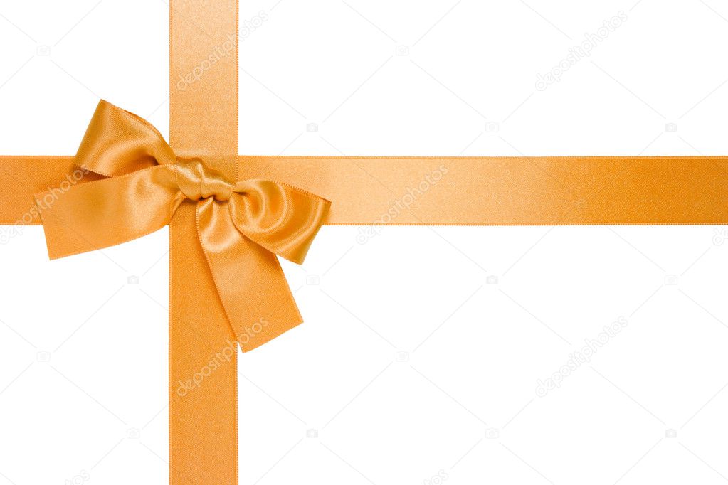Golden cross ribbon with bow