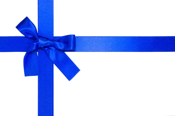 Blauwe kruis lint met strik — Stockfoto