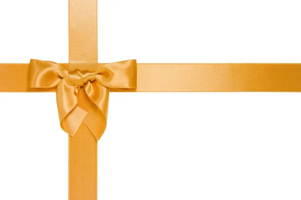 Golden cross ribbon with bow — Stock Photo, Image