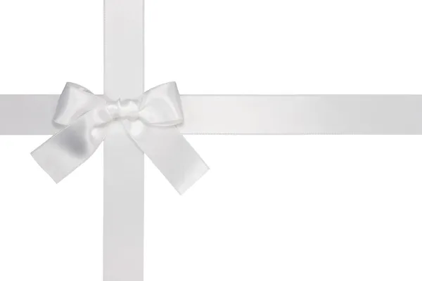 White cross ribbon with bow — Stock Photo, Image