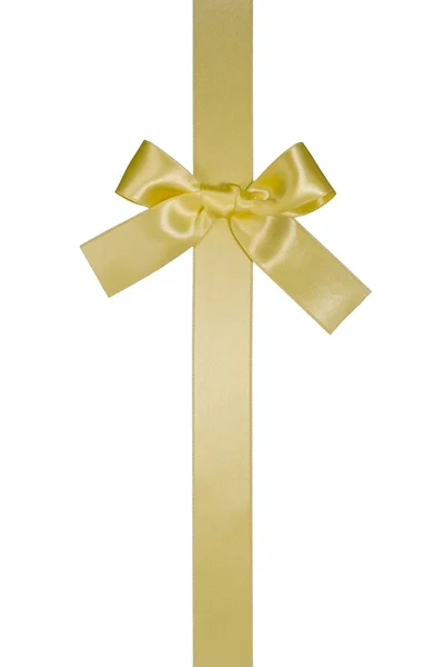 Nastro verticale giallo chiaro con fiocco — Foto Stock