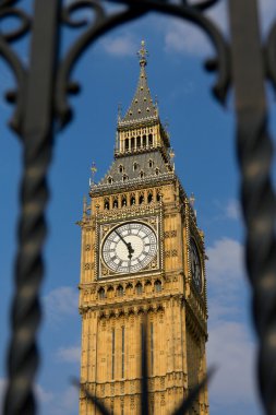 Big Ben throgh the forged grille clipart