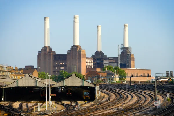 Railway and power station — Stock Photo, Image
