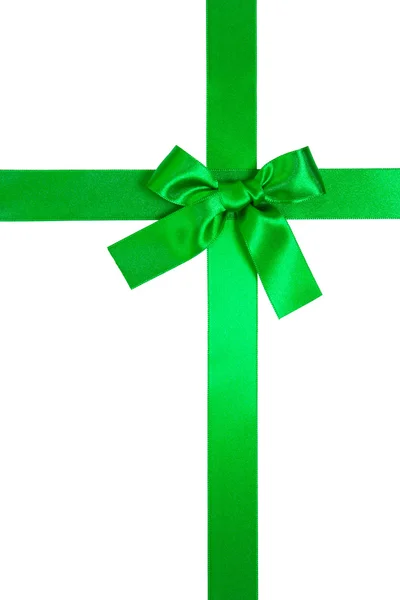 stock image Green vertical cross ribbon with bow