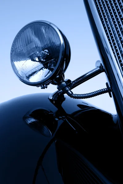 Vintage car chromium-plated headlights , shallow DOF — Stock Photo, Image