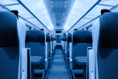 Railway coach interior, monochromatic clipart