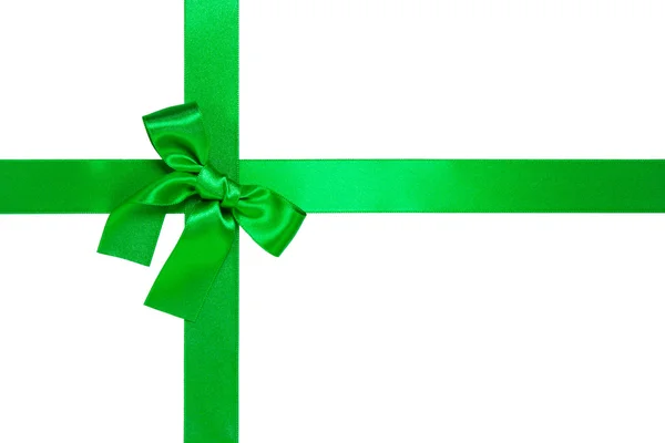 Green cross ribbon with bow — Stock Photo, Image