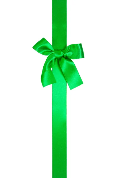 弓を持つ緑の垂直方向のリボン — ストック写真