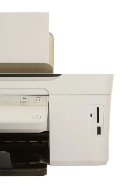 Impressora com portas USB e cartões de memória compactos, detalhe — Fotografia de Stock