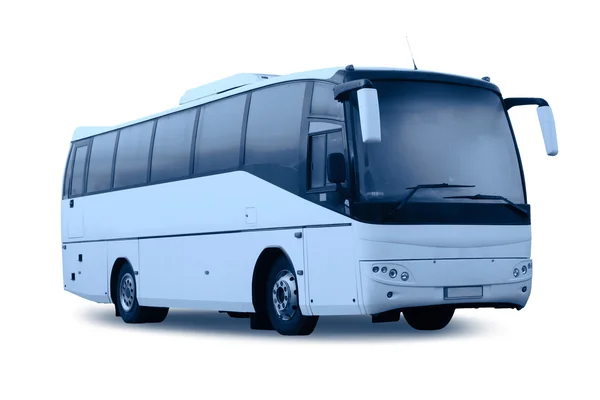Pasażer autobusu na białym tle, monochromatyczny — Zdjęcie stockowe