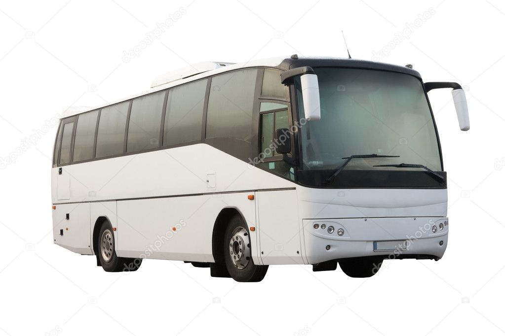 White passenger bus isolated