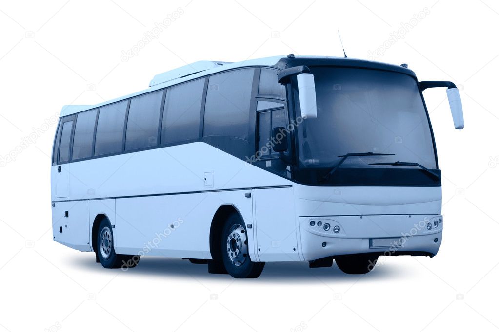 Passenger bus isolated, monochromatic