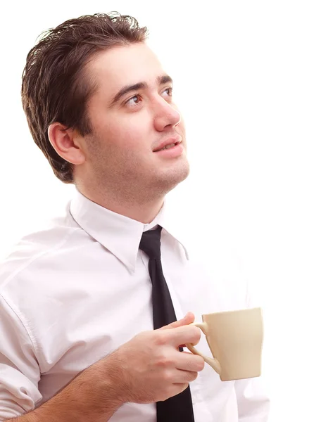 Mladý muž s cup — Stock fotografie