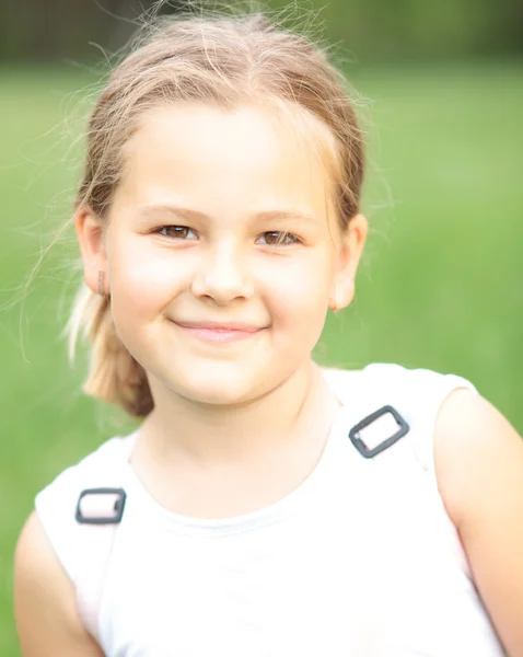 stock image Beautiful girl portrait, outdoor. Soft focus.