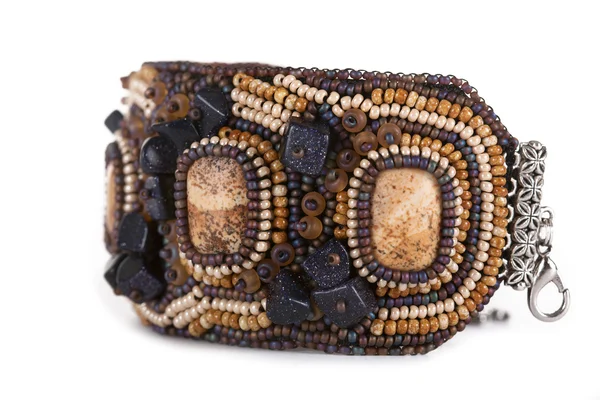 Bracelet from hand-worked beads — Stock Photo, Image
