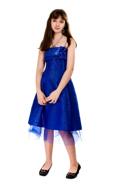 Κορίτσι σε μπλε φόρεμα — Φωτογραφία Αρχείου