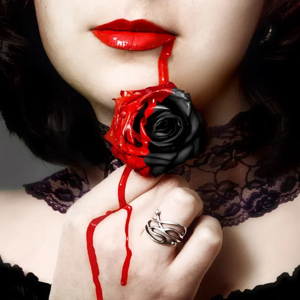 Schwarze Rose — Stockfoto